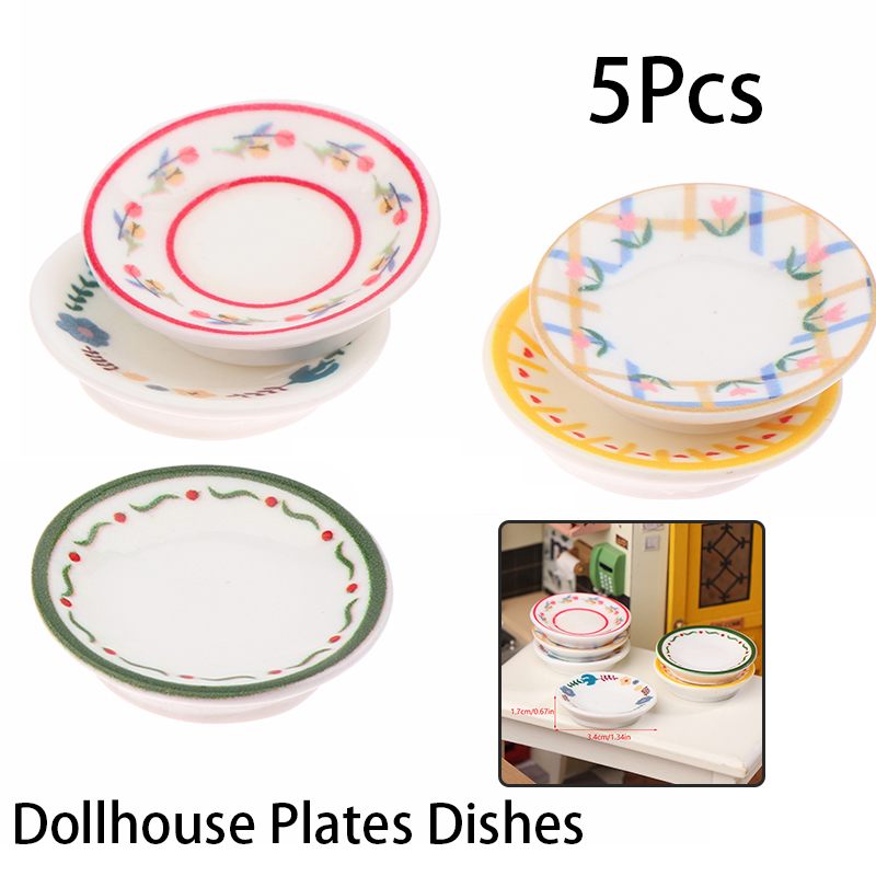 Kitchen Gadgets Website - 5 قطعة 1/12 دمية أطباق صغيرة