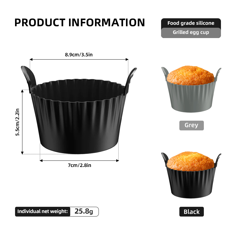 4 قطع/6 قطع من أكواب البيض الس - مراجعة Air Fryer Accessories وسعره
