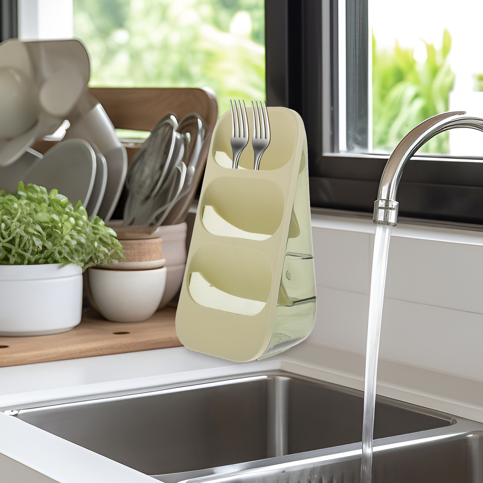 حامل عيدان الطعام المكتبي ثلاث - مراجعة Kitchen Utensil Holder وسعره