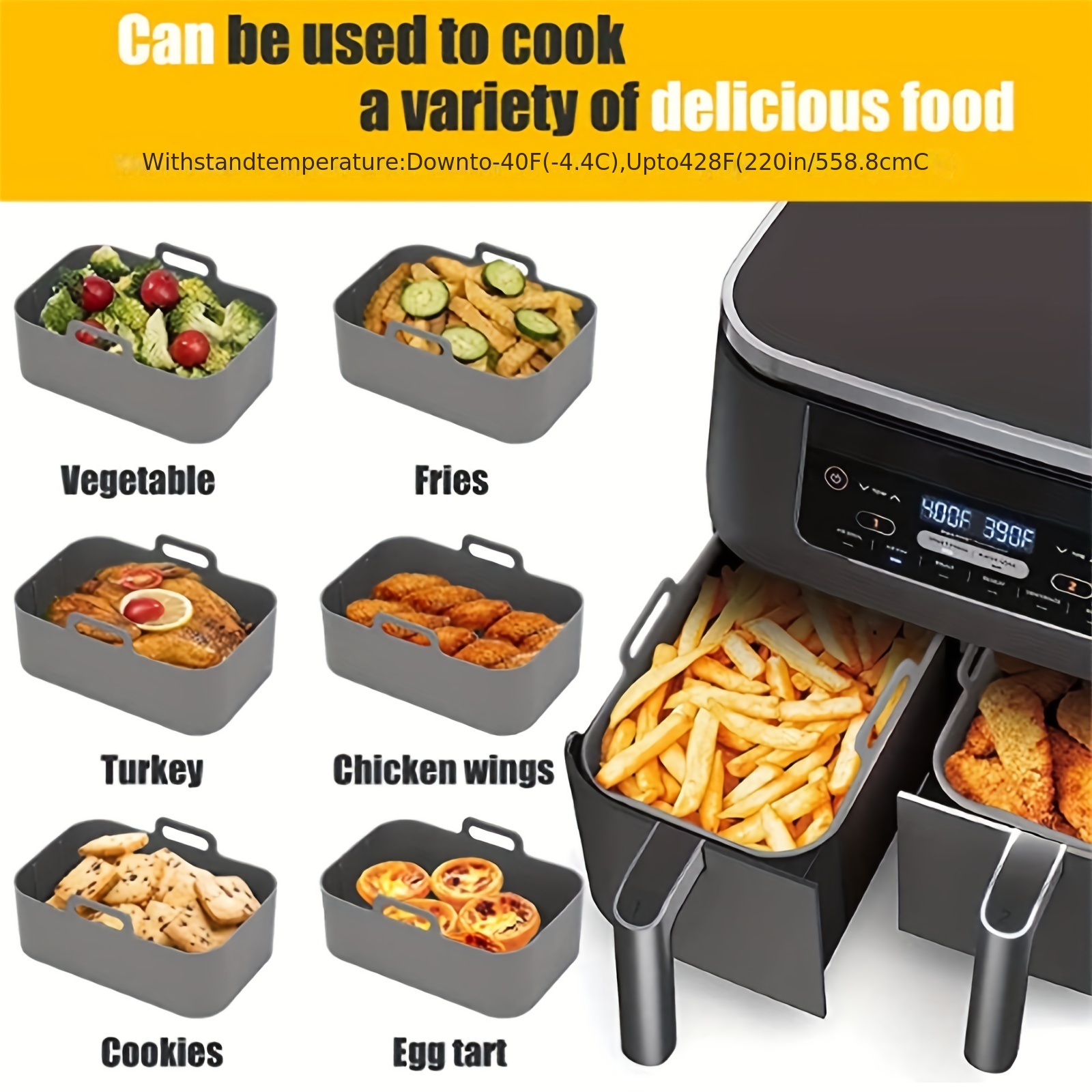 1/2 قطعة مقلاة الهواء صينية سي - مراجعة Air Fryer Accessories وسعره