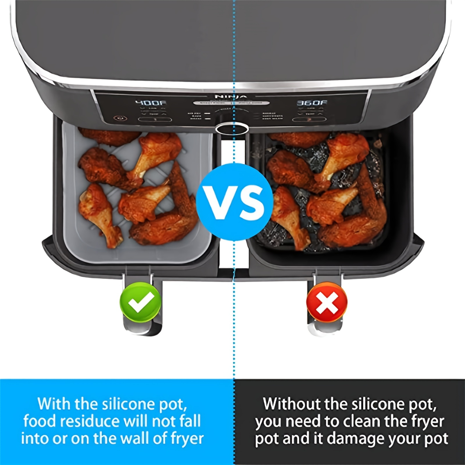 1/2 قطعة مقلاة الهواء صينية سي - مراجعة Air Fryer Accessories وسعره
