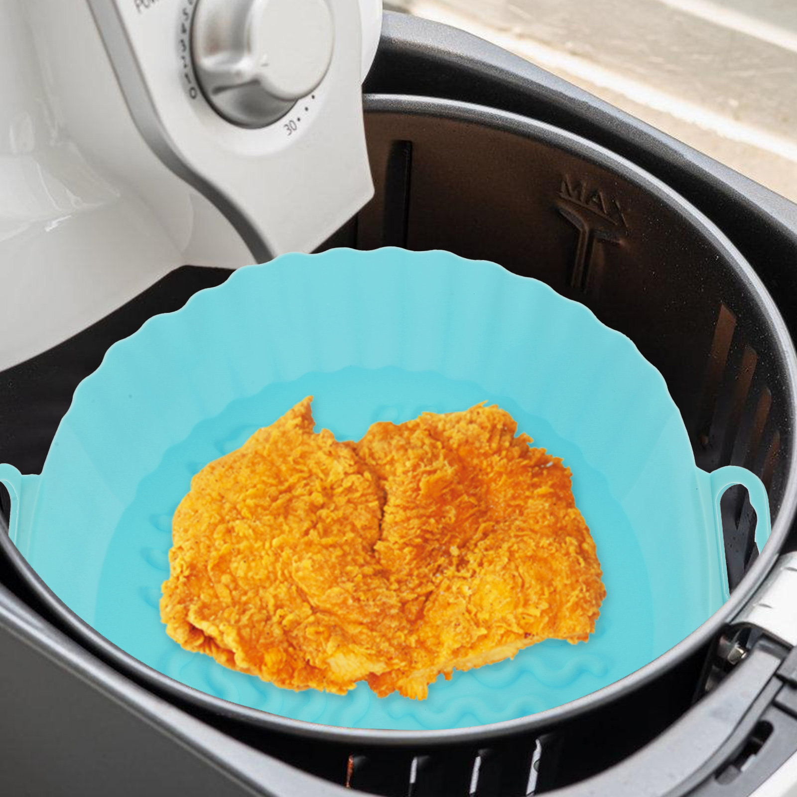قطعتان من حصيرة الخبز السيليكو - مراجعة Air Fryer Accessories وسعره