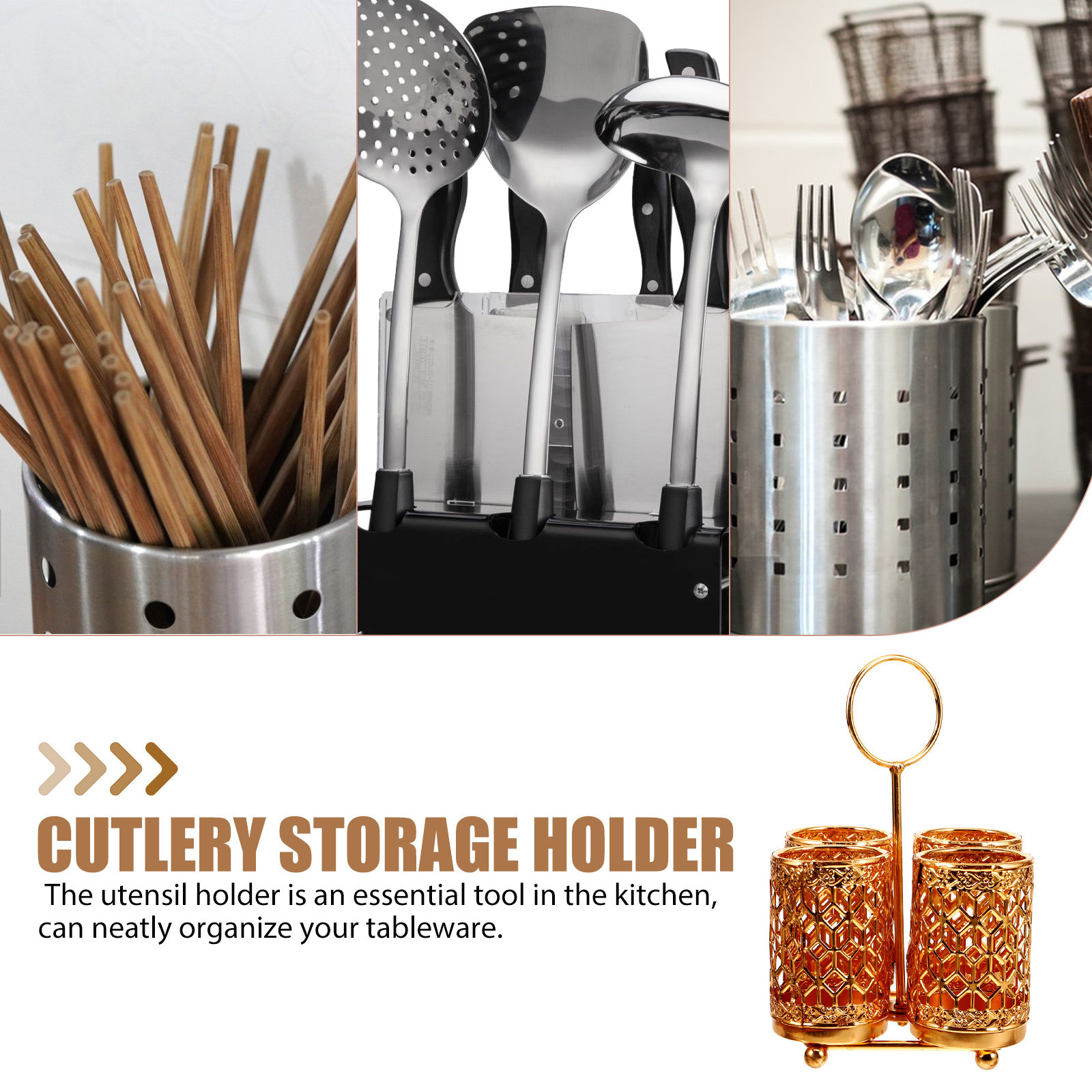 حامل أدوات المائدة بسعة كبيرة، - مراجعة Kitchen Utensil Holder وسعره