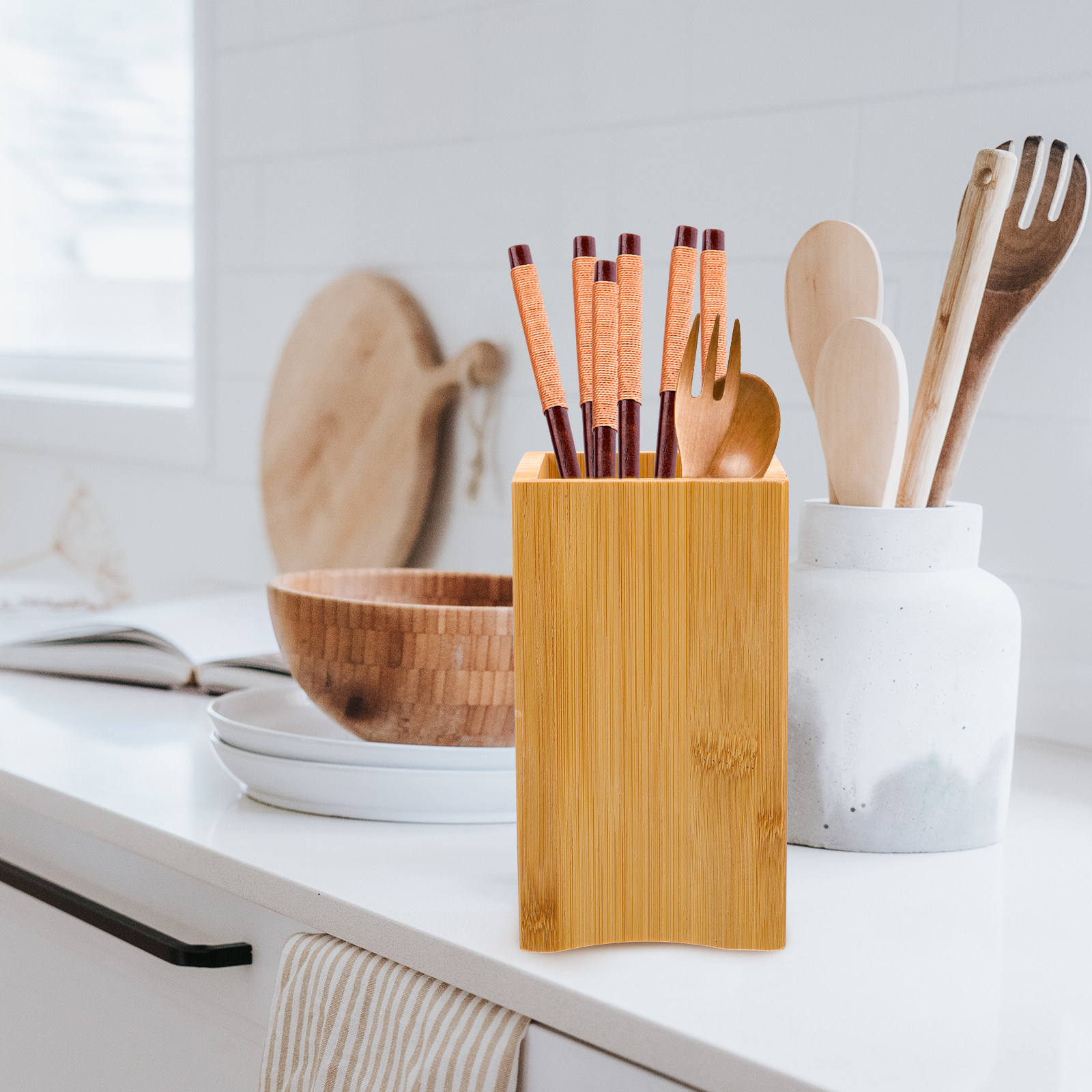 حامل عيدان الطعام الفاخر من ال - مراجعة Kitchen Utensil Holder وسعره