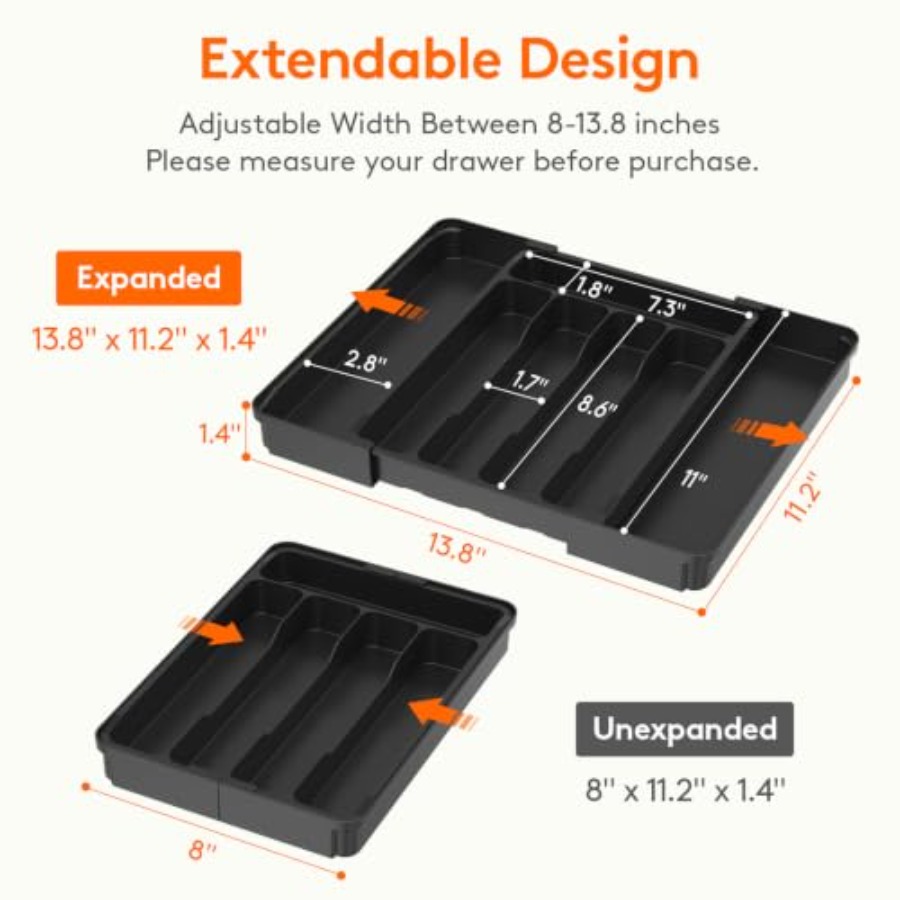 منظم أدوات المائدة قابل للتمدد - مراجعة Kitchen Utensil Holder وسعره