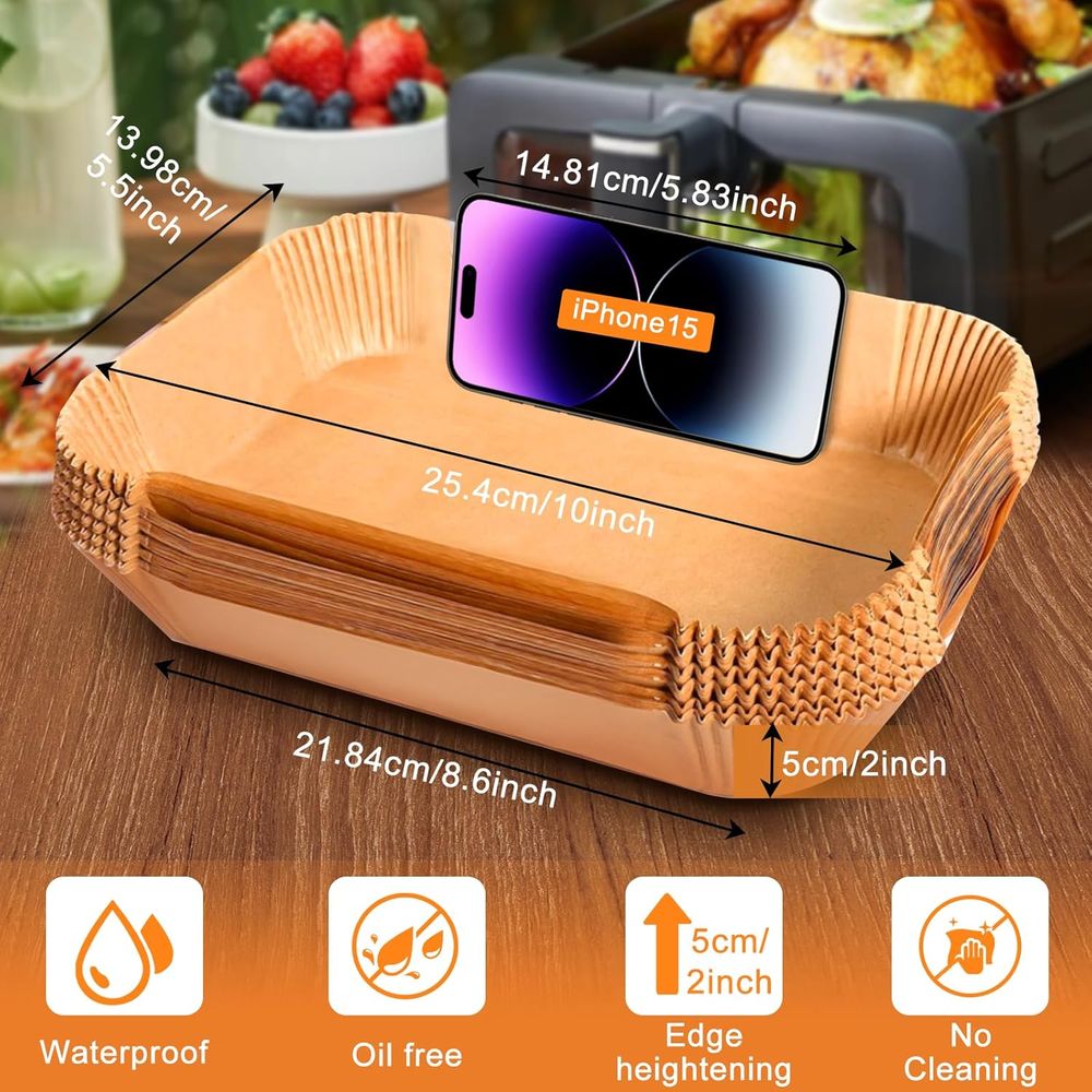200 قطعة من بطانات المقلاة اله - مراجعة Air Fryer Accessories وسعره
