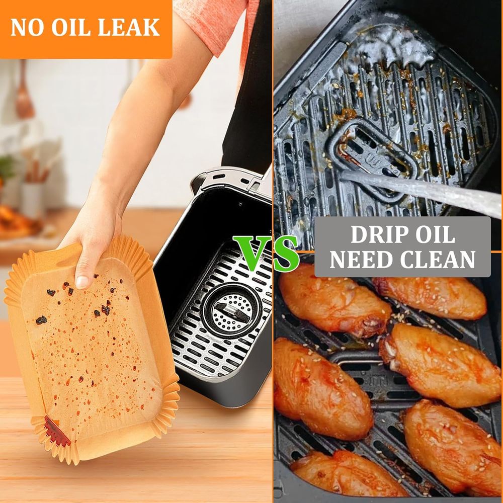 200 قطعة من بطانات المقلاة اله - مراجعة Air Fryer Accessories وسعره