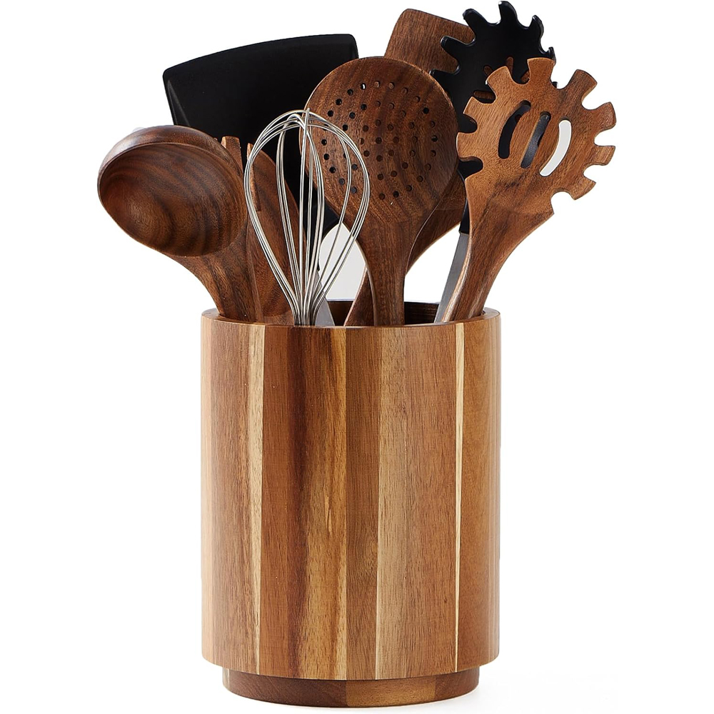 حامل أدوات من خشب الأكاسيا لطا - مراجعة Kitchen Utensil Holder وسعره