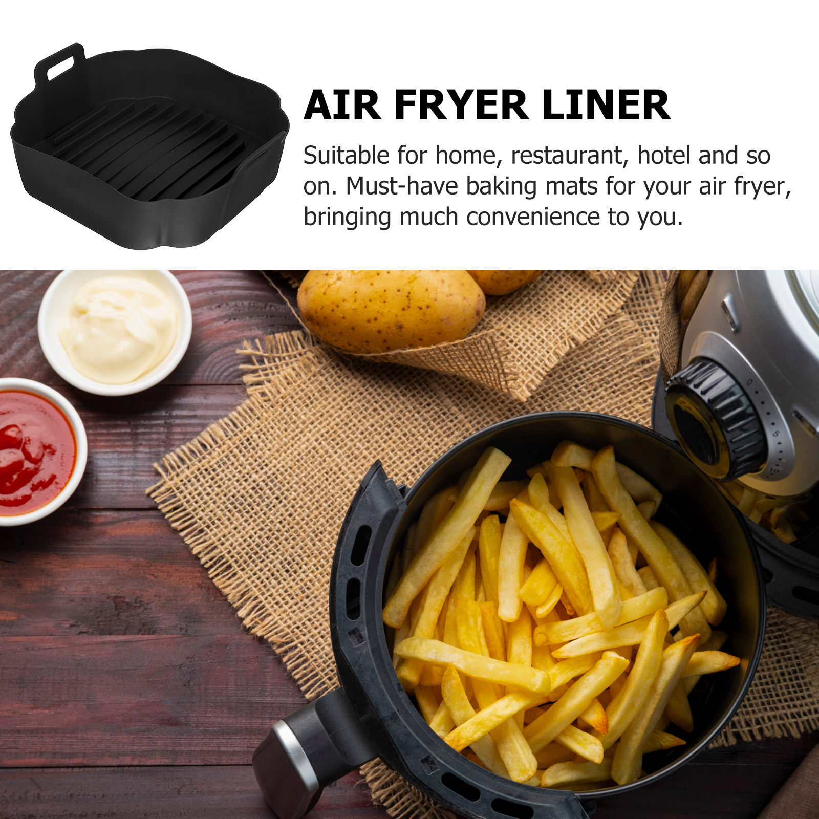 بطانة سيليكون قابلة لإعادة الا - مراجعة Air Fryer Accessories وسعره