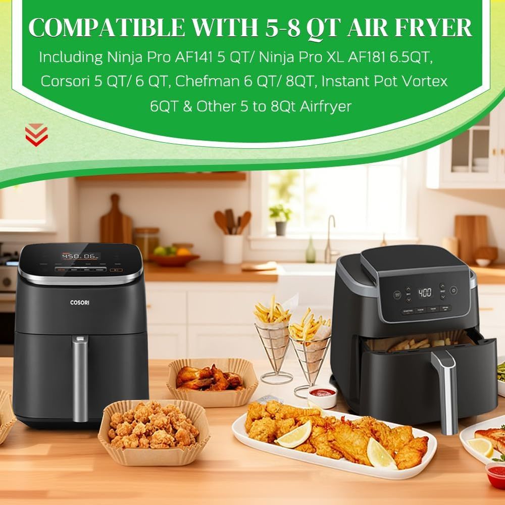 300 قطعة من ورق التبطين القابل - مراجعة Air Fryer Accessories وسعره