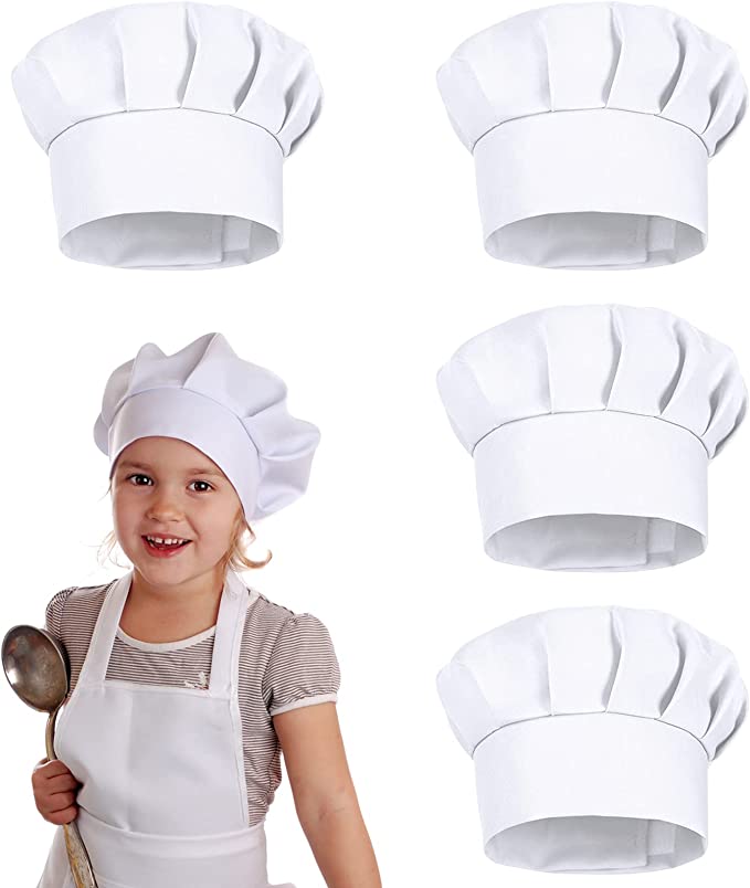 4 قطع قبعات طهاة بيضاء للأطفال - مراجعة Kitchen Gadgets Sale وسعره